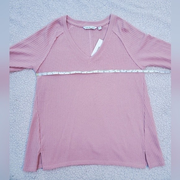 NWT Calvin Klein Pink Waffle Knit Thermal Top - Picture 13 of 16